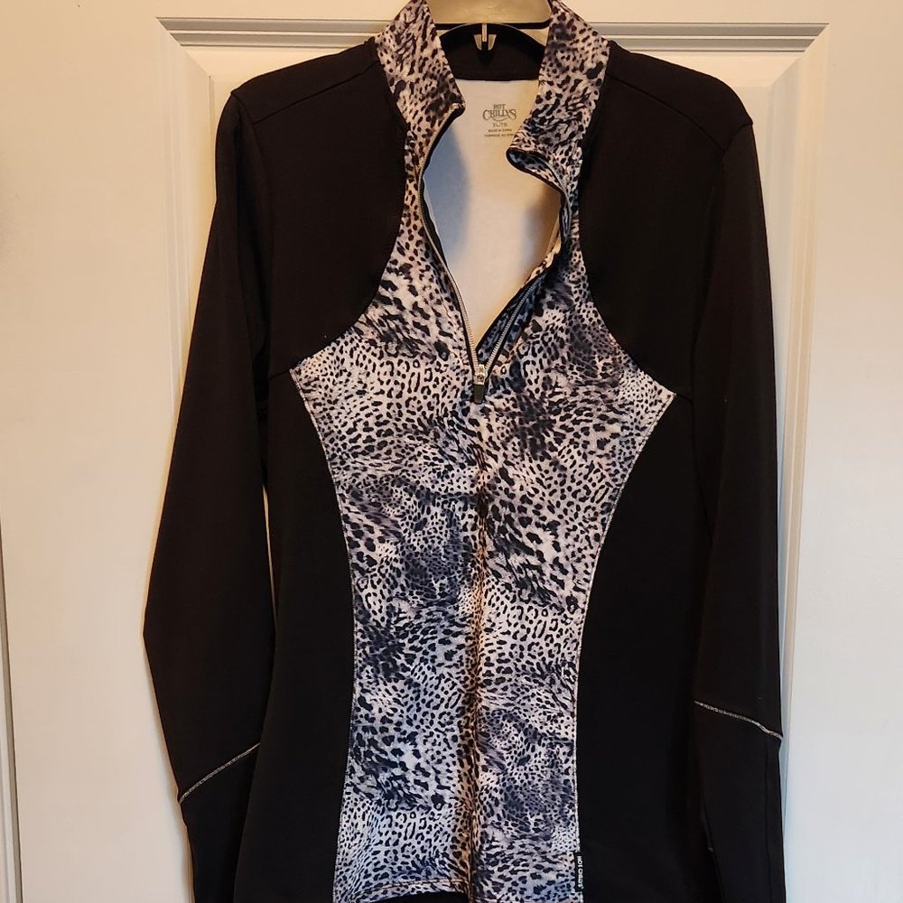 Animal Print Quarter Zip Ski Top